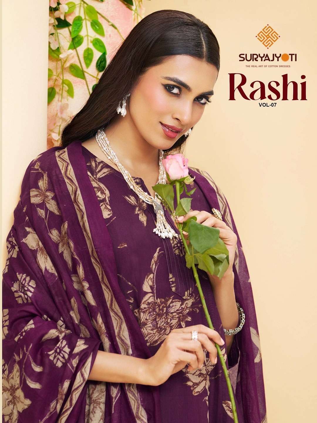 SURYAJYOTI RASHI VOL 7 ANARKALI STYLE COTTON PRINT SALWAR SU...