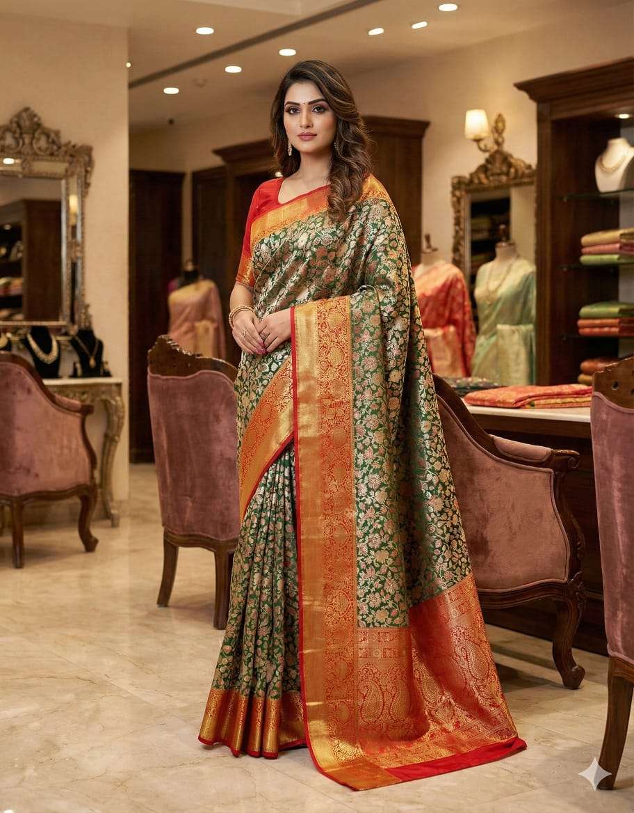 This elegant and Royal Kanjivaram fancy and pure Silk fancy ...