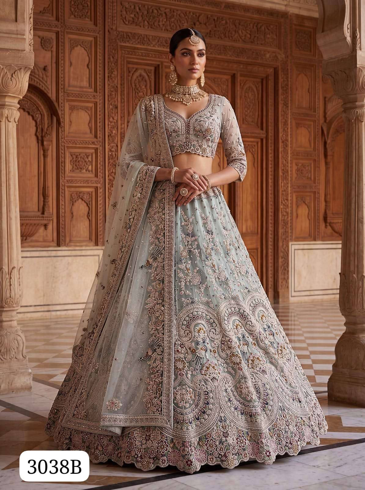 THIS GRACE IN EVERY FANCY NET FABRIC FOLD LEHENGA CHOLI WHOL...