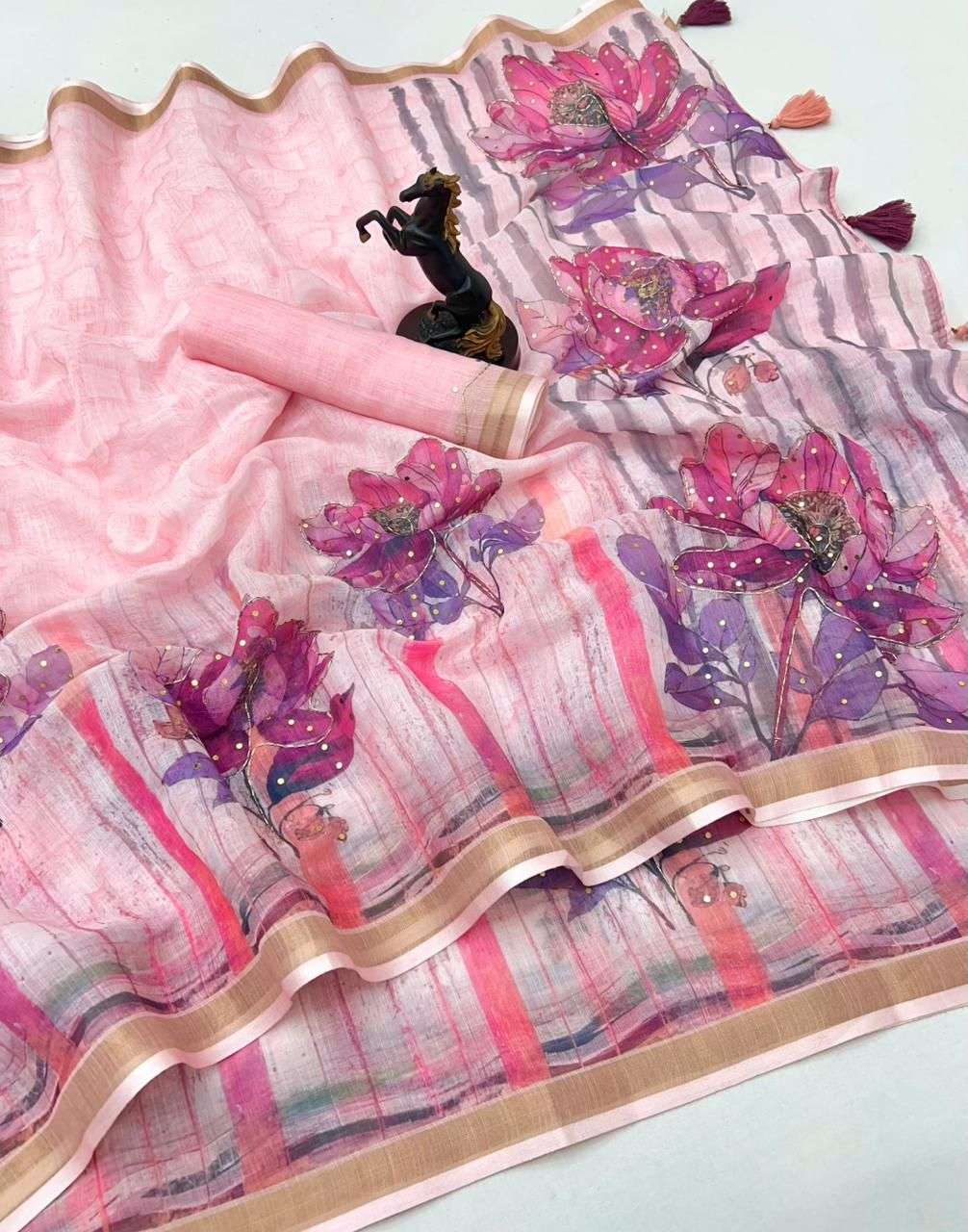 this original soft and Linen  fancy Elegant fabric with beau...