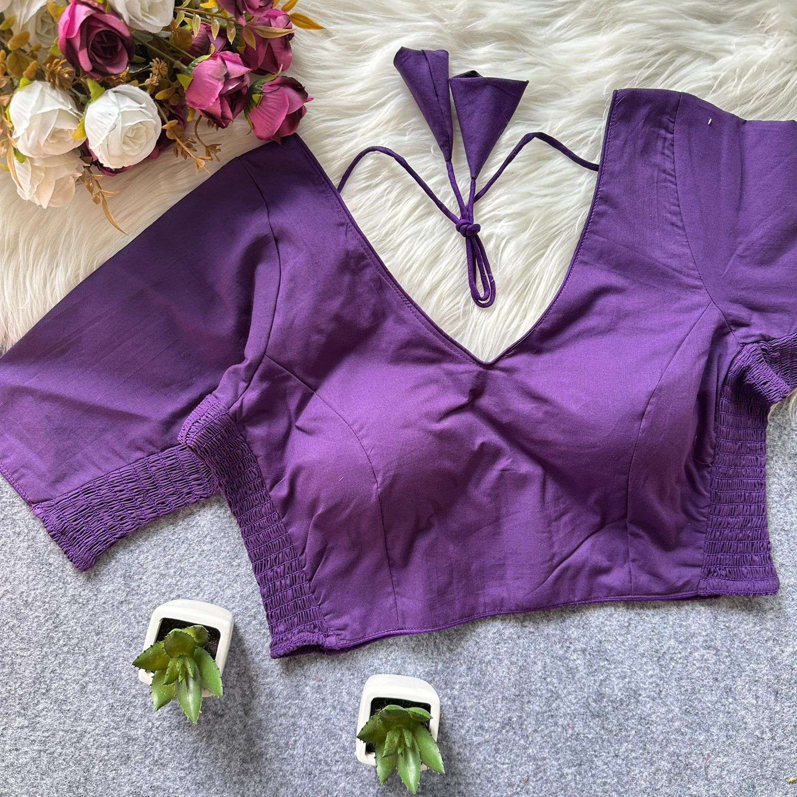 Trading Cotton Blouse Pure Cotton fabric with elastic attach...