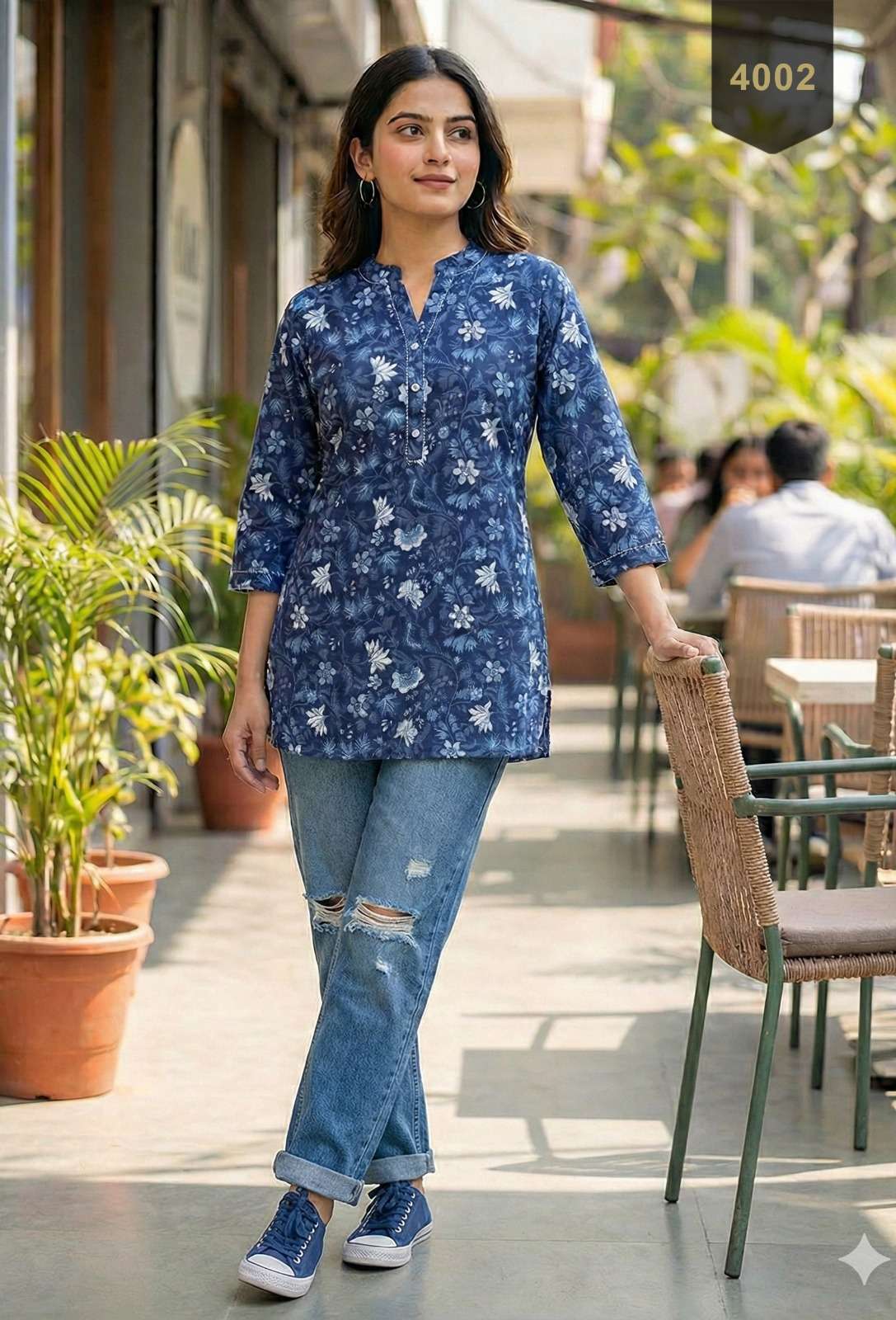 TUNIC FLORY VOL 6 DAILY WEAR OFFICE COTTON SHORT TOP FOR GIR...