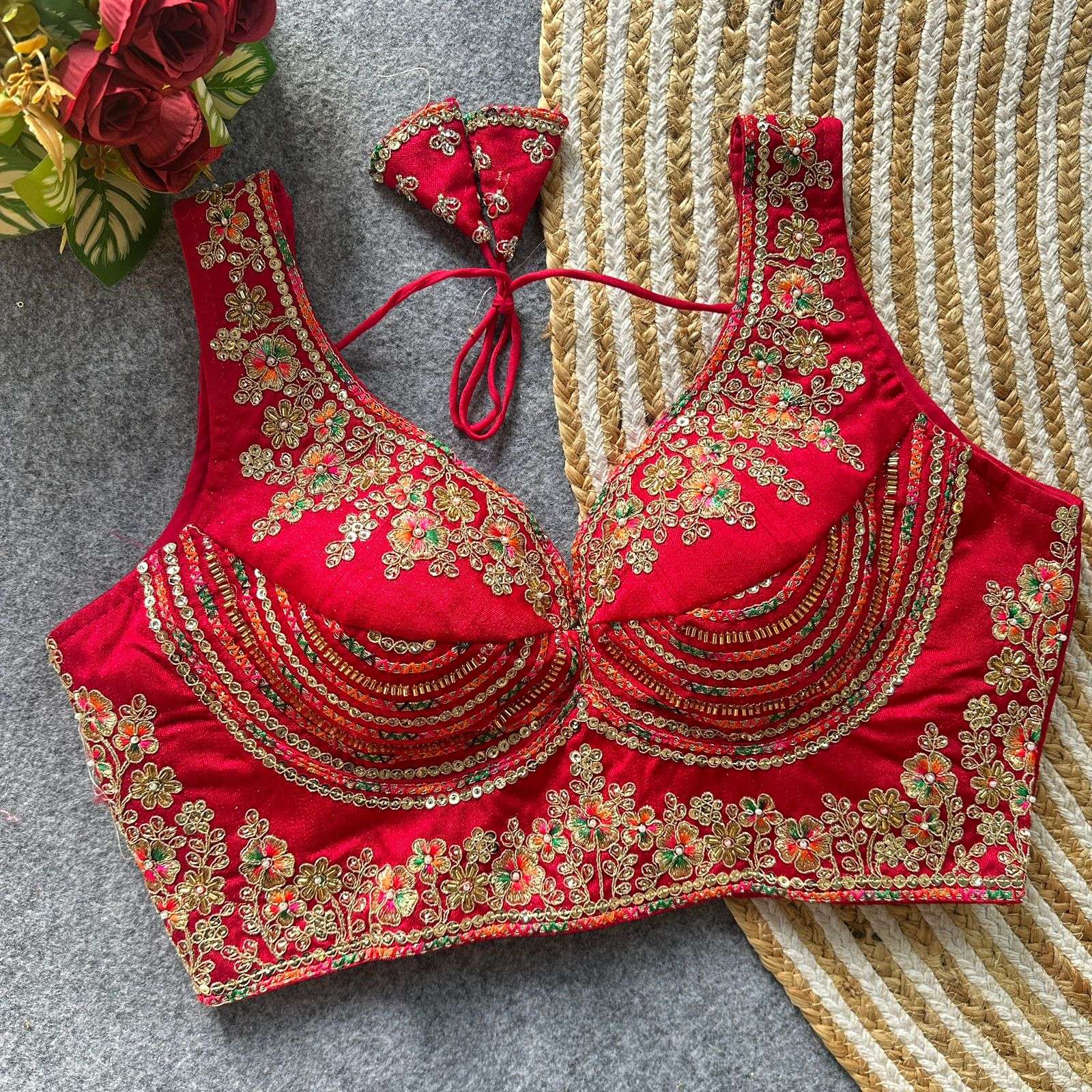 VNECKBLOUSE FANCY AND HEAVY TALIAN  SILK  FABRIC SABYASACHI...