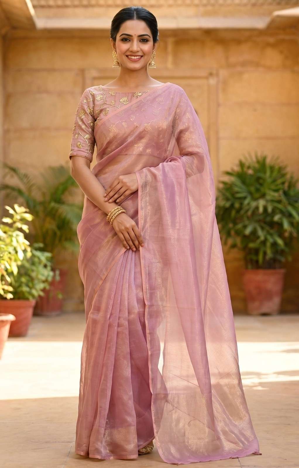 vrunda Pure and soft beautiful Space Silk fancy fabric saree...