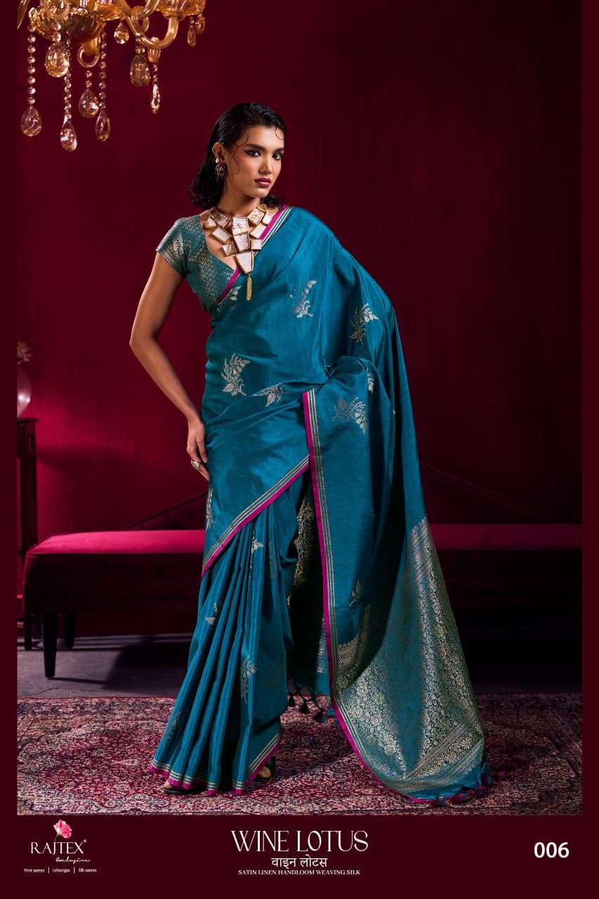 RAJPATH FABRIC WINE LOTUS SOFT AND PURE SATIN LINEN HANDLOOM...
