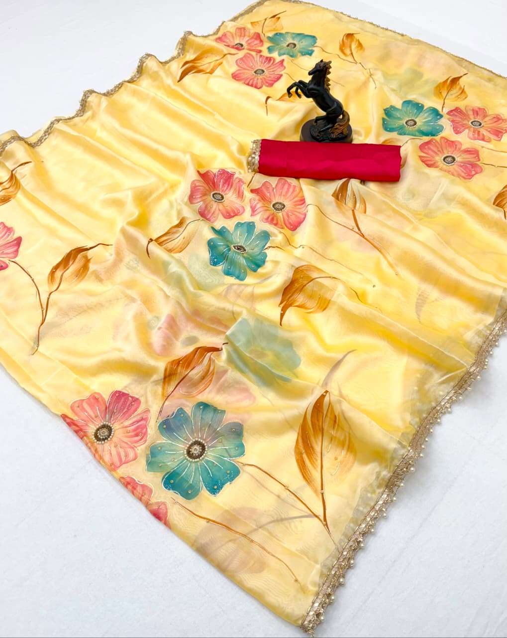classic and Premium Rangoli fabric with elegant style Floral...