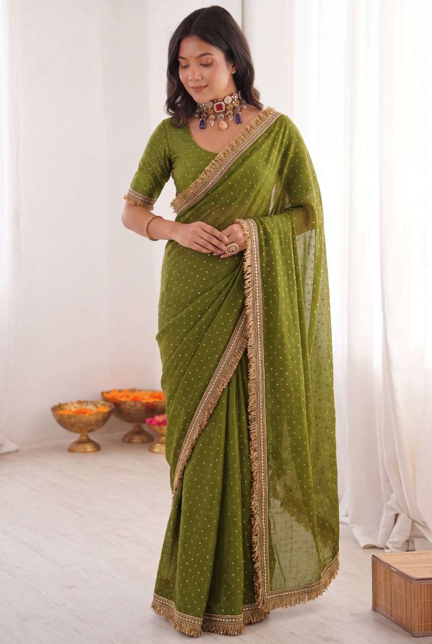 designer soft Two tone Space fancy silk fabric saree wholesa...