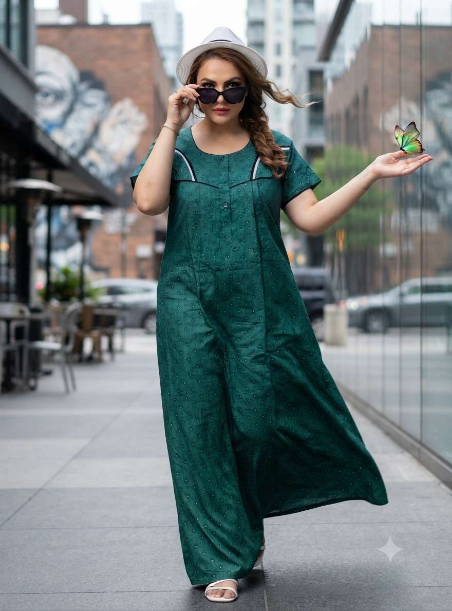 FEELING NX RAYON GHERA NIGHTY NEW DESIGN DAILY WEAR WOMEN CL...