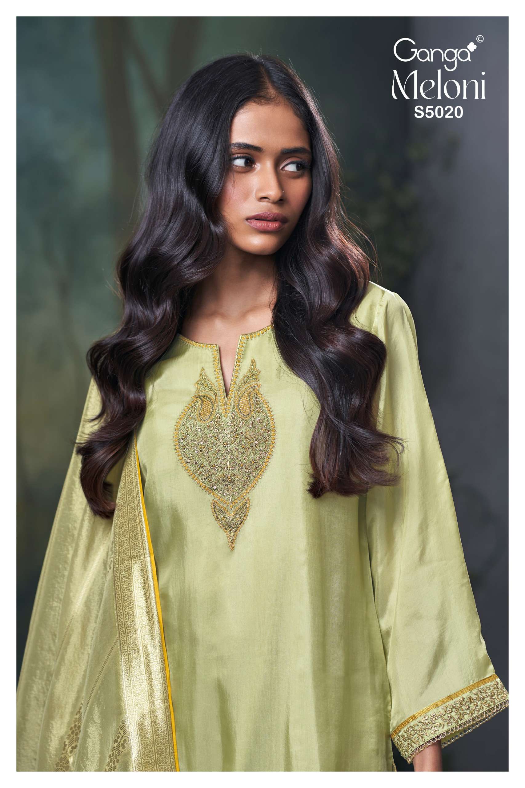 GANGA MELONI 5020 HABUTAI SILK SOLID EMBROIDERY SALWAR SUIT ...