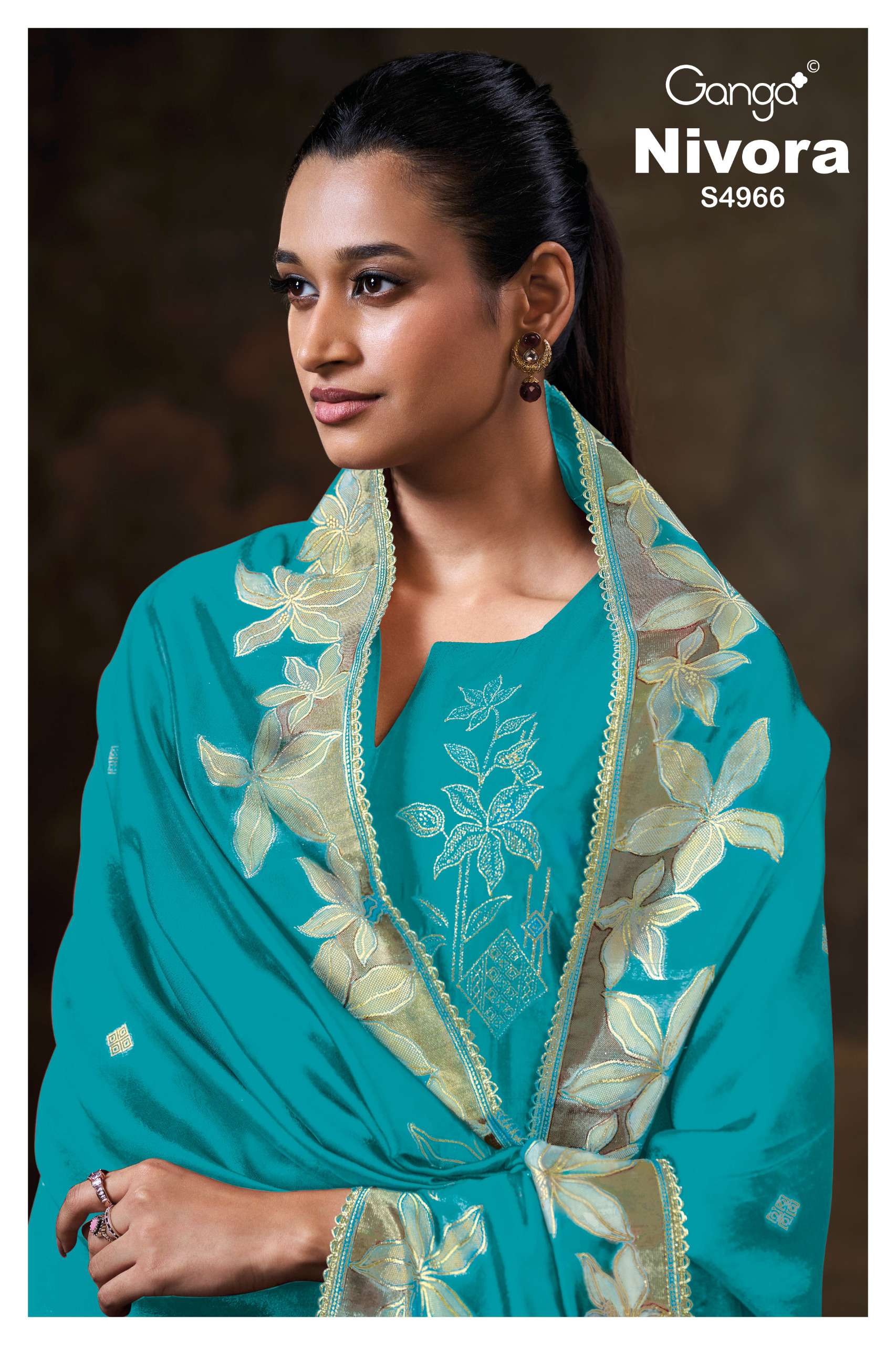 GANGA NIVORA 4966 VISCOSE WOVEN SILK JACQUARD SALWAR KAMEEZ ...
