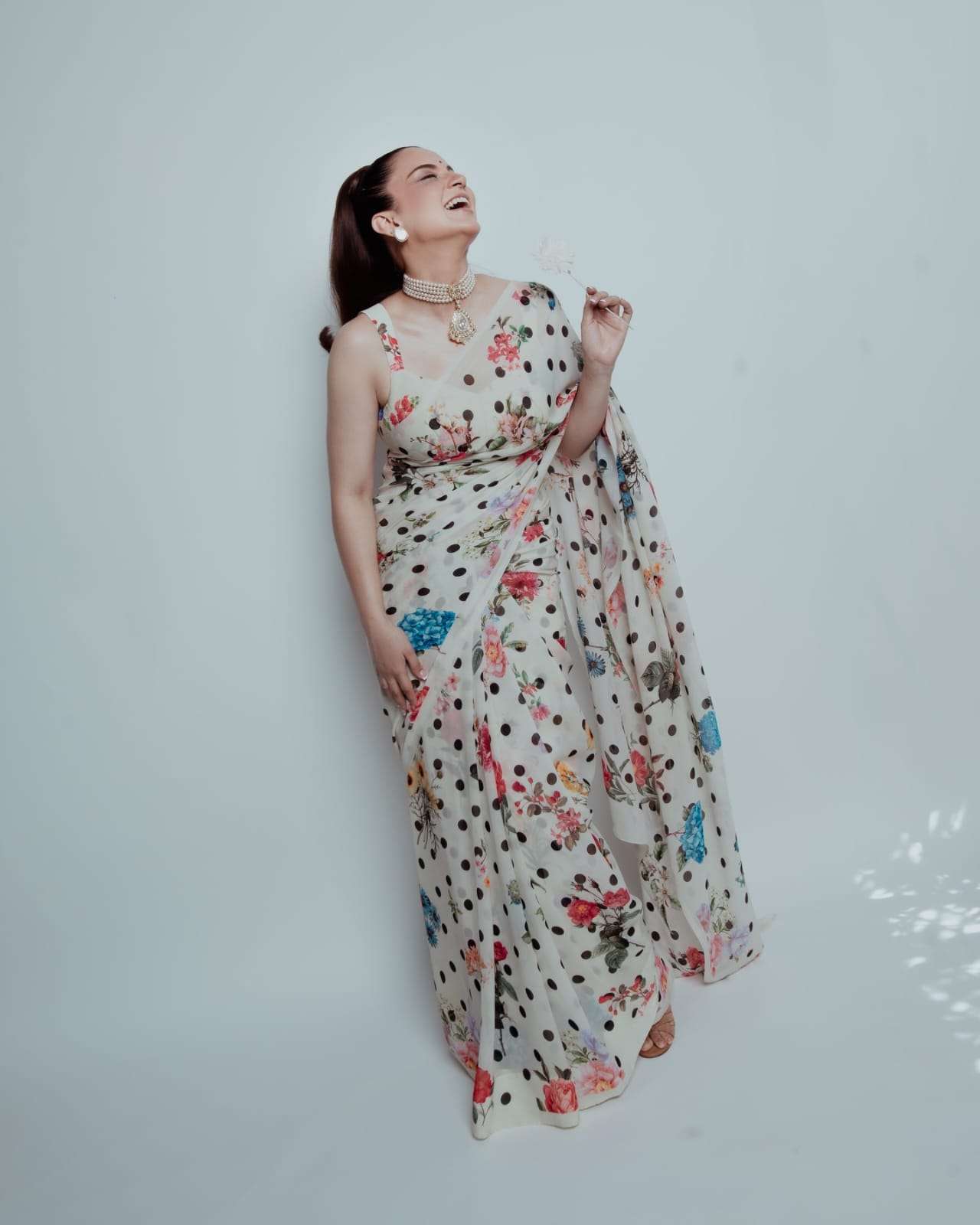 KANGANA POLKA DOT  SOFT AND PREMIUM GEORGETTE CHIFFON FABRIC...