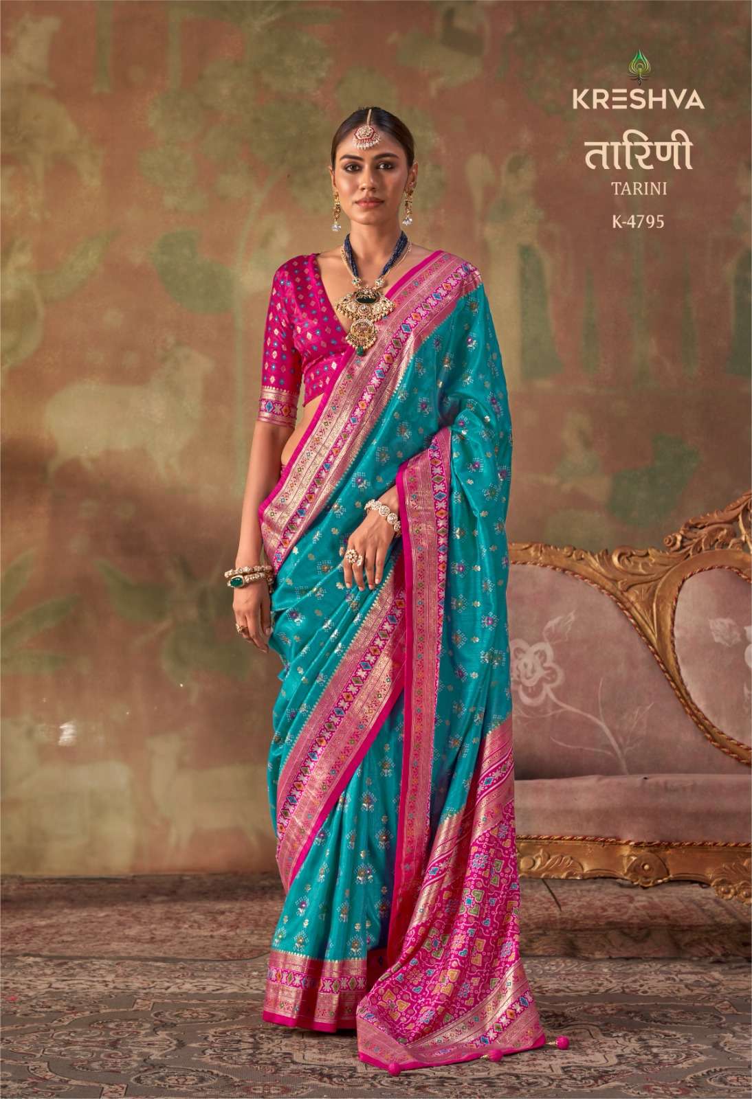 KRESHVA TARINI MERCERIZED SIGMA SILK FANCY FABRIC CLASSIC PA...