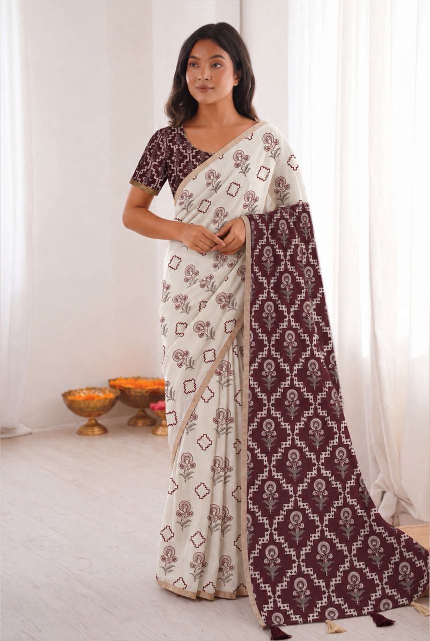 Mulmul cotton and silk fabric sarees with beautiful bandhej ...
