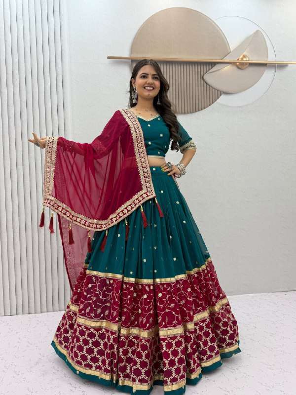 navratri fashion beautiful and pure Fox georgette fabric vin...