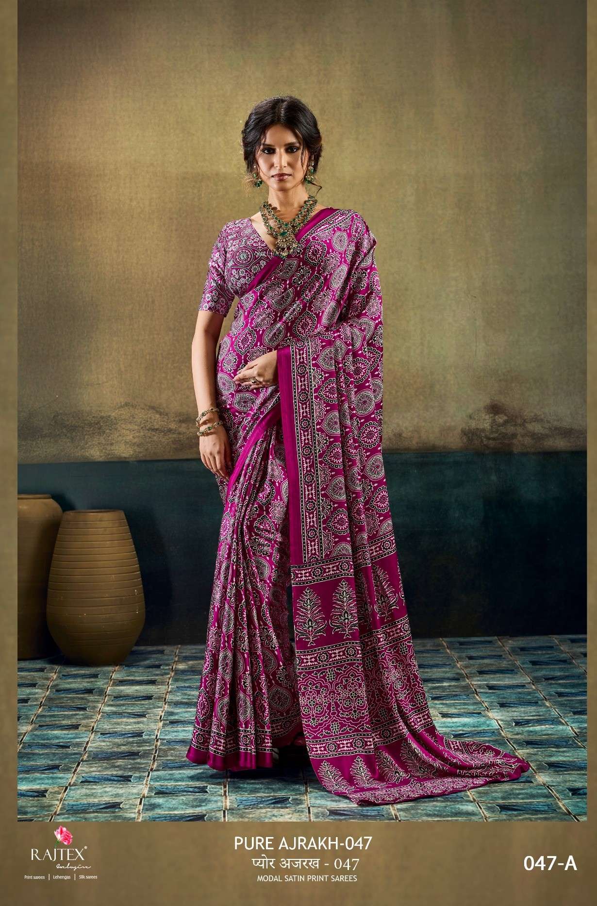Rajtex fabrics Pure Ajrakh 047  047A TO 047F beautiful Modal...