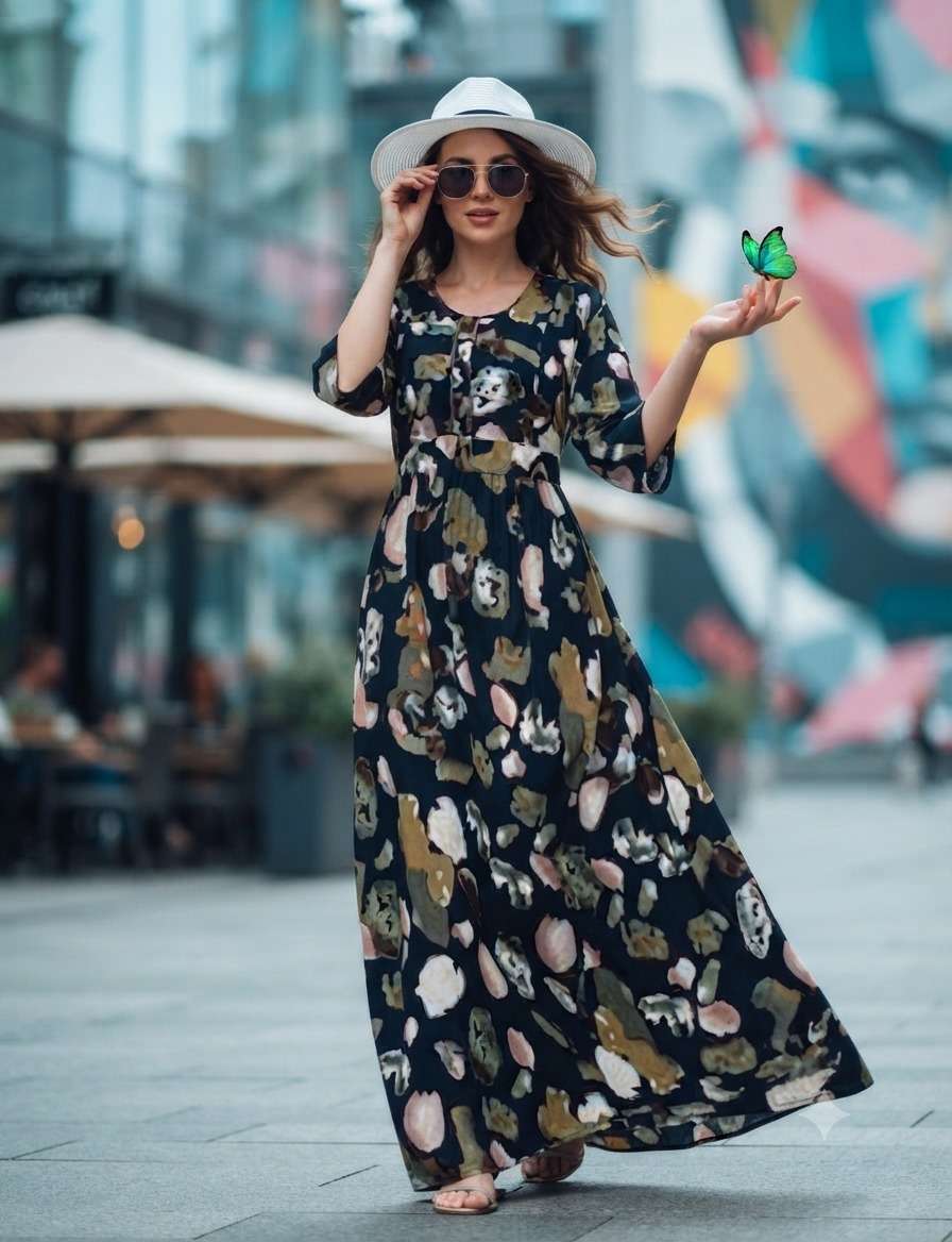 RUCHEE RAYON GHERA KURTI DAILY WEAR ONE PIECE WOMEN STYLE CL...