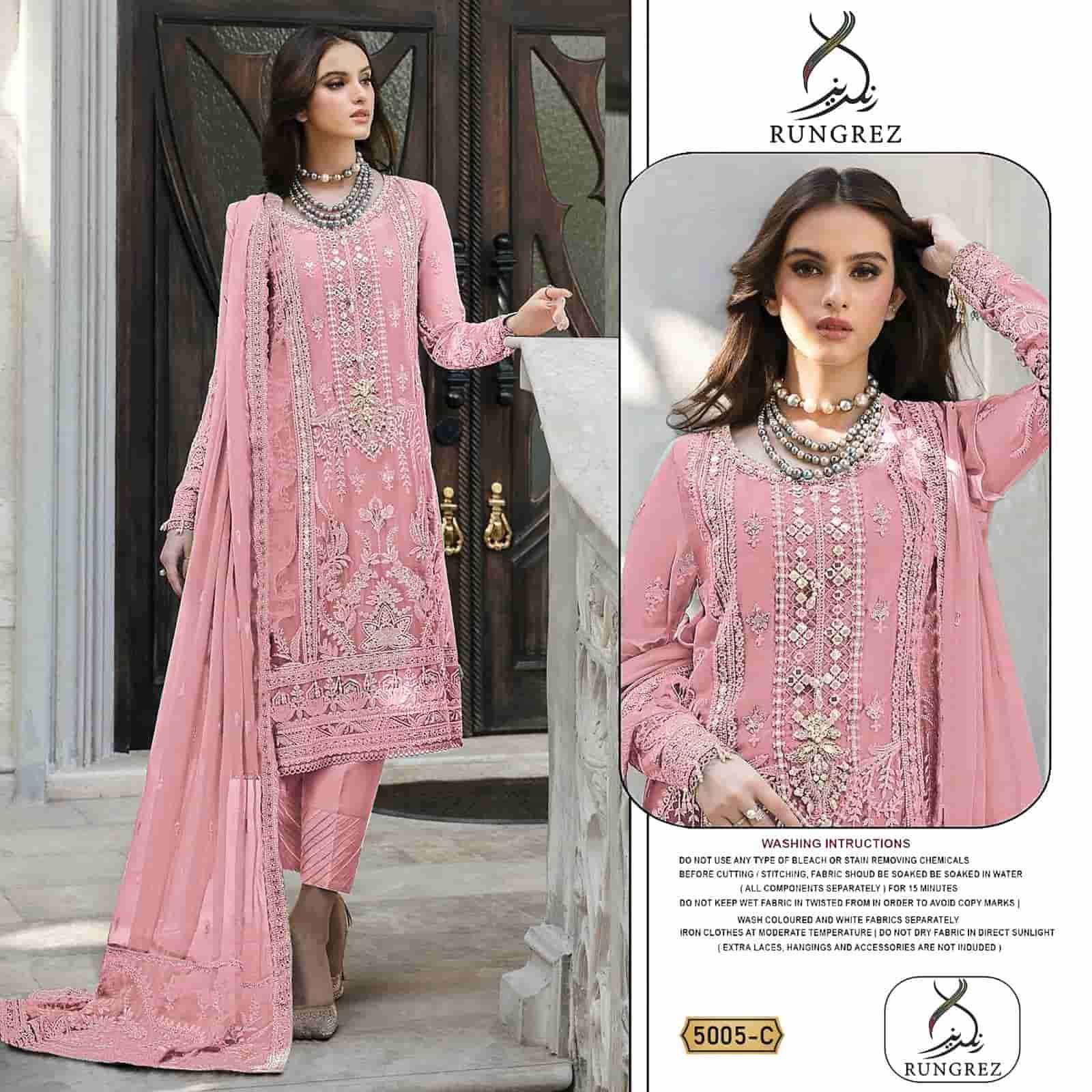RUNGREZ 5005 HIT DESIGN TRADITIONAL GEORGETTE HANDWORK PAKIS...