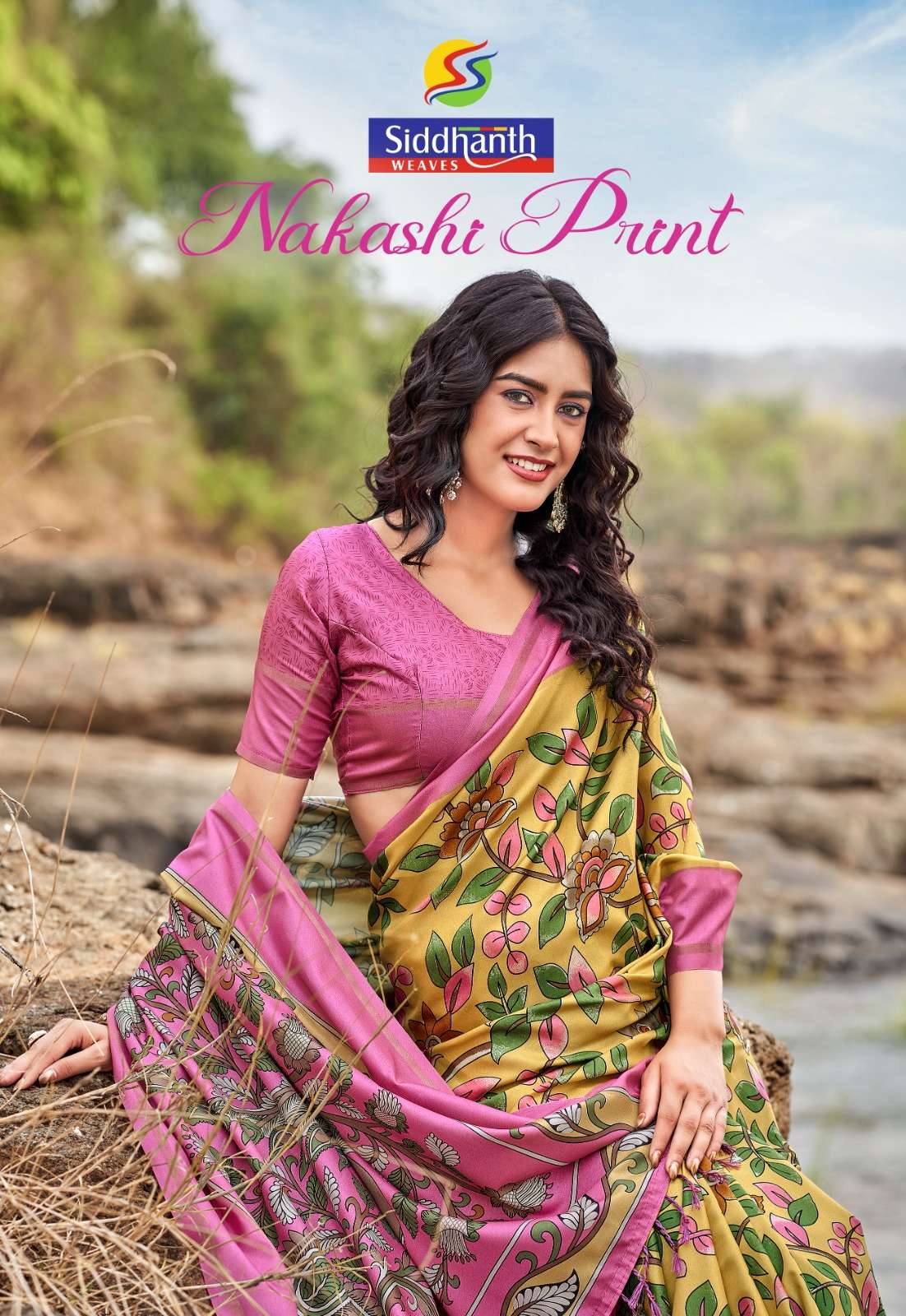 siddhanth Nakashi print Soft and pure tusser silk fancy fabr...