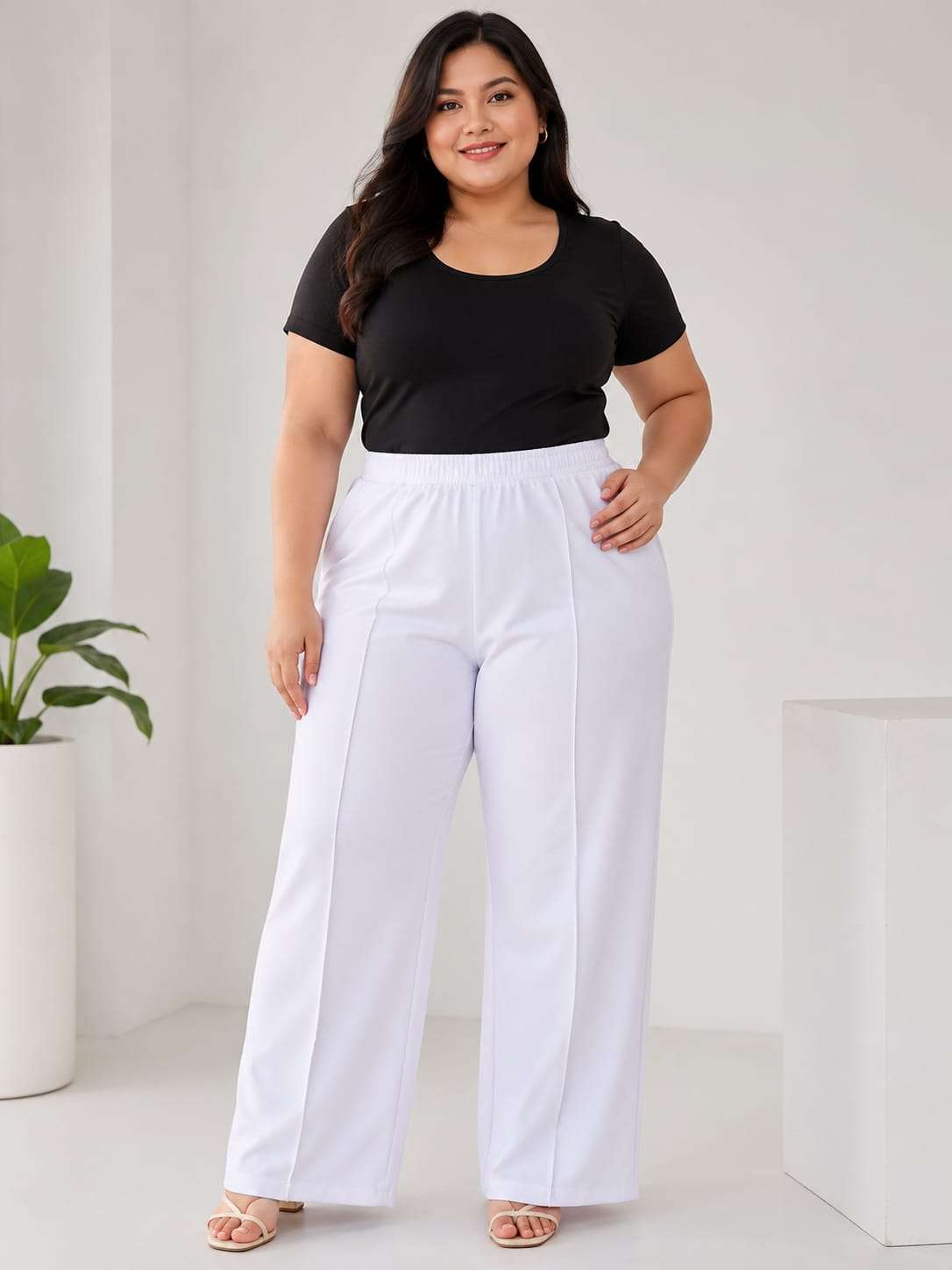 SOFT VALENTINO FULL ELASTICATED WOMEN PANT KOREAN STYLE INDI...