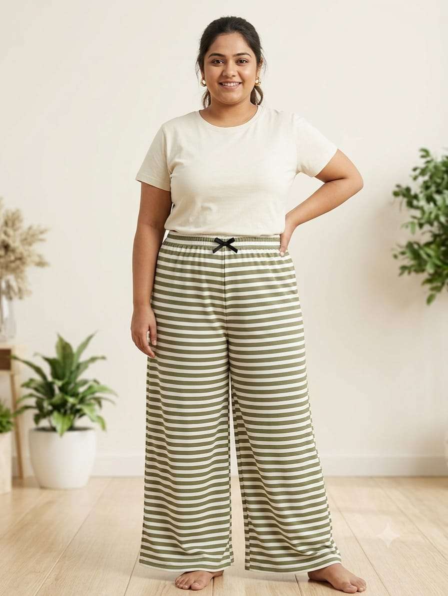 STRIPES PALAZZO TIE NADA SINGLE POCKET WOMEN WEAR DAILY BUY ...