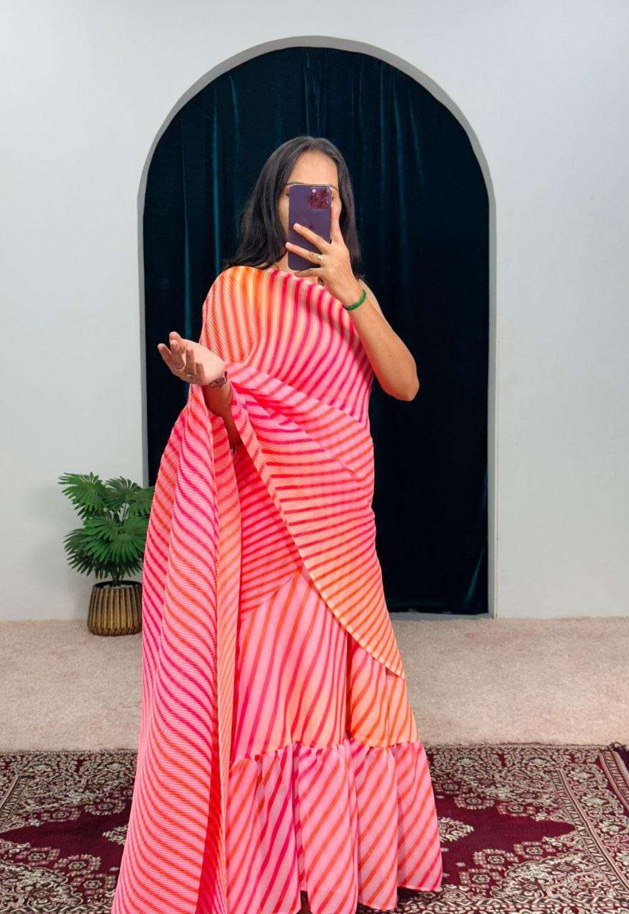 1 Min Ready To wear One More Super Hit Georgette fancy fabric saree wholesale in surat beti