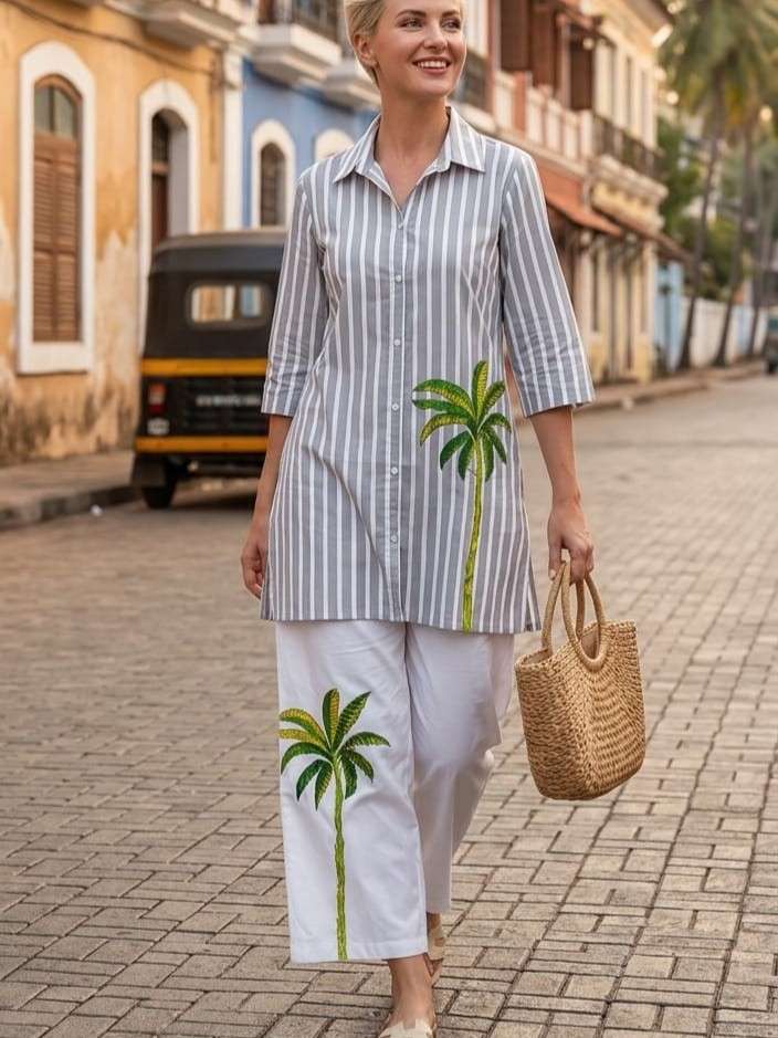 2 PIECE CO ORD SET MONSOON SEASON PALAZZO TRENDY PATTERN BUY 