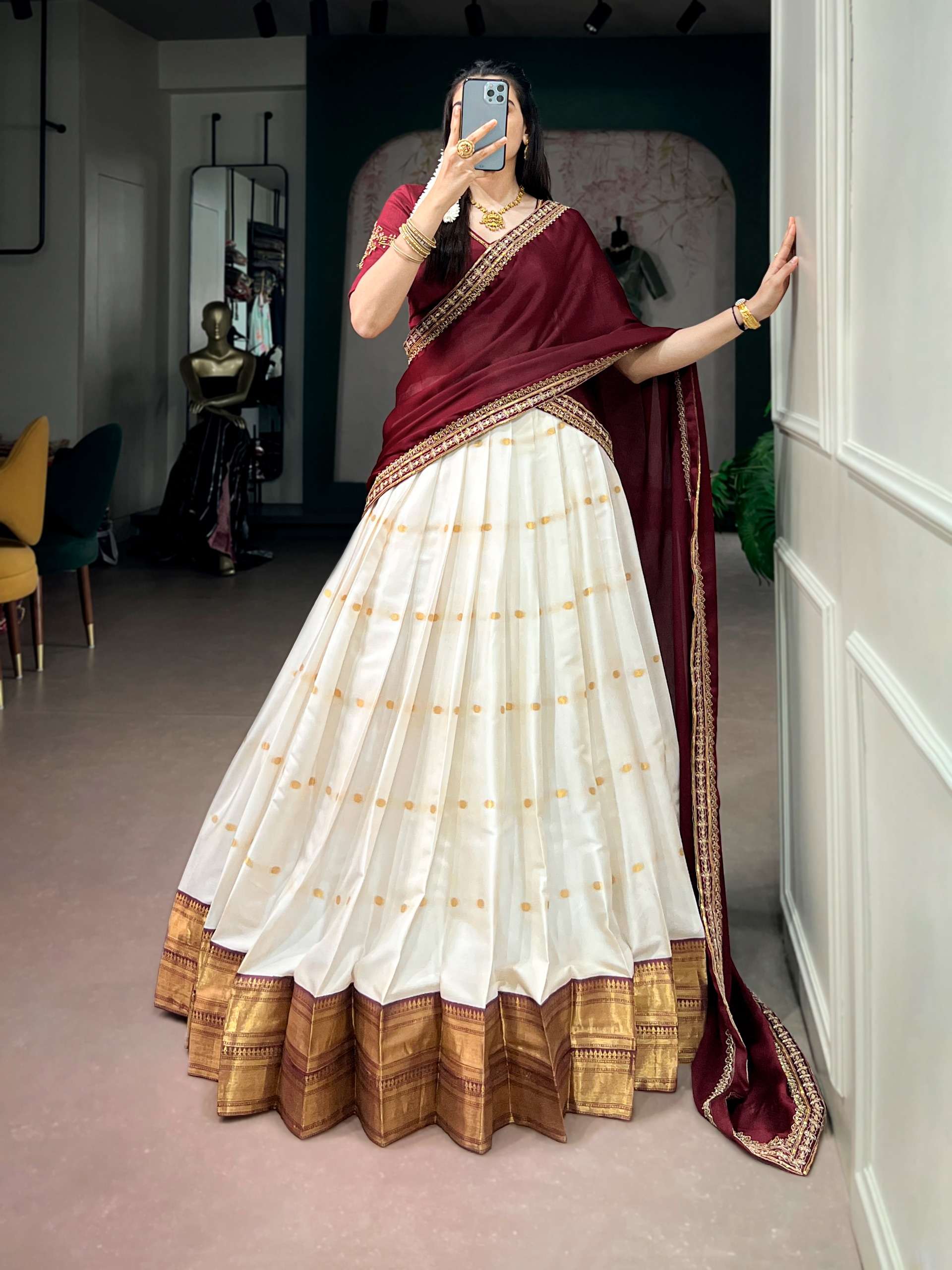 A beautiful blend Silk Cotton Fabric of traditional craftsmanship lehenga choli wholesale in surat 2042