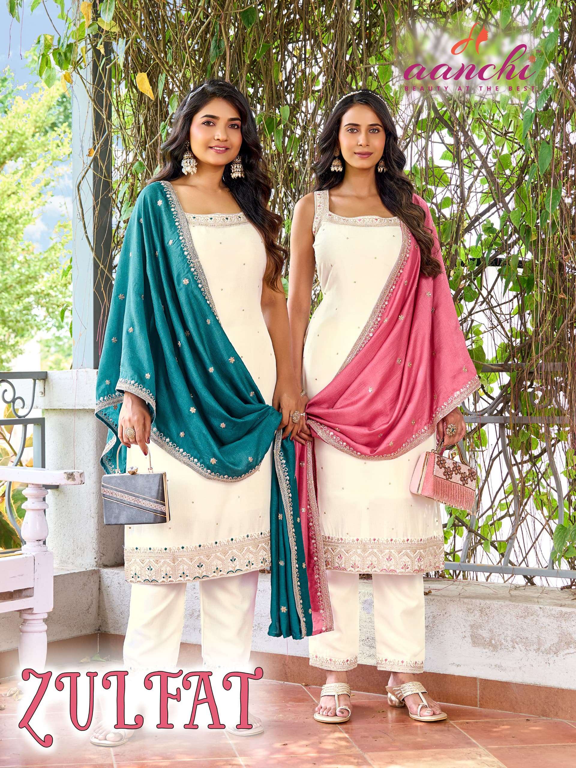 AANCHI ZULFAT READYMADE KURTI PANT WITH DUPATTA FESTIVAL PARTY CLOTHING SURAT 