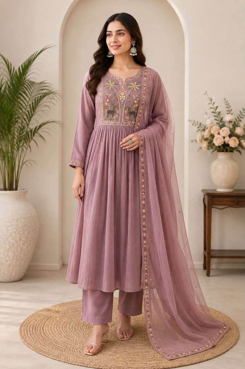 AK DESIGNER READYMADE FALRE KURTI SUIT FOR FESTIVAL TRADITIO...