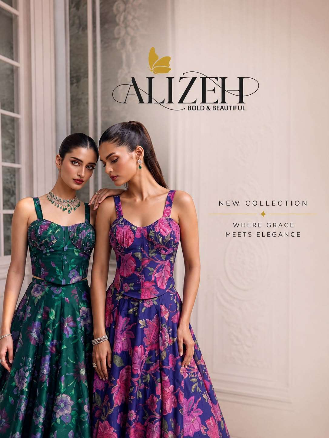 ALIZEH OFFICIAL 9019 9022 BEST PARTY WEAR ORGANZA FABRIC WITH BEAUTIFUL FLOWER PRINT LEHENGA CHOLI BEST RATE 