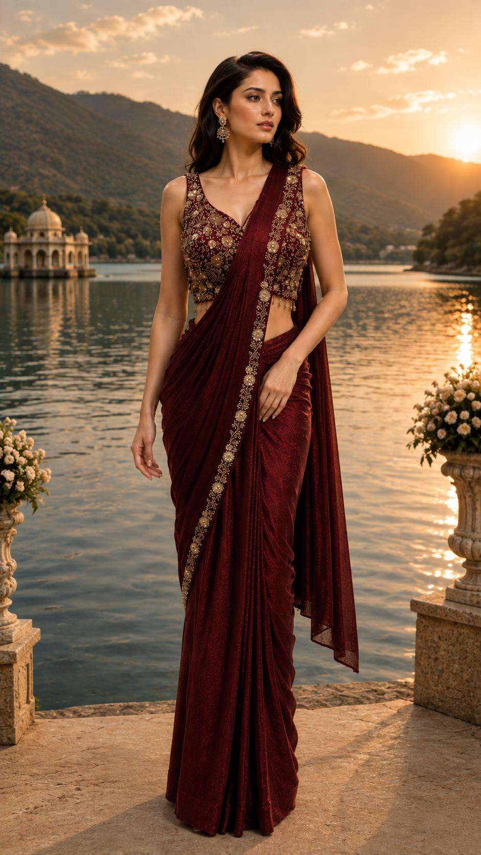 AMOHA A574 READY TO WEAR SAREE WITH BEAUTIFUL AND SOFT IMPORTED FANCY FABRIC SAREE WHOLESALE IN SURAT 