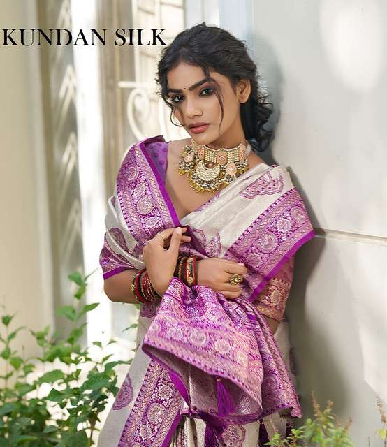 Astita Kundan Silk  1001 To 1006 classic Silk Blend fancy fabric wedding wear Saree wholesale in surat