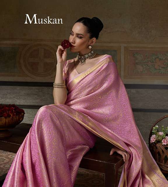 Astita Muskan 1001 to 1007 super soft Kanchivaram Silk fancy fabric saree wholesale in surat