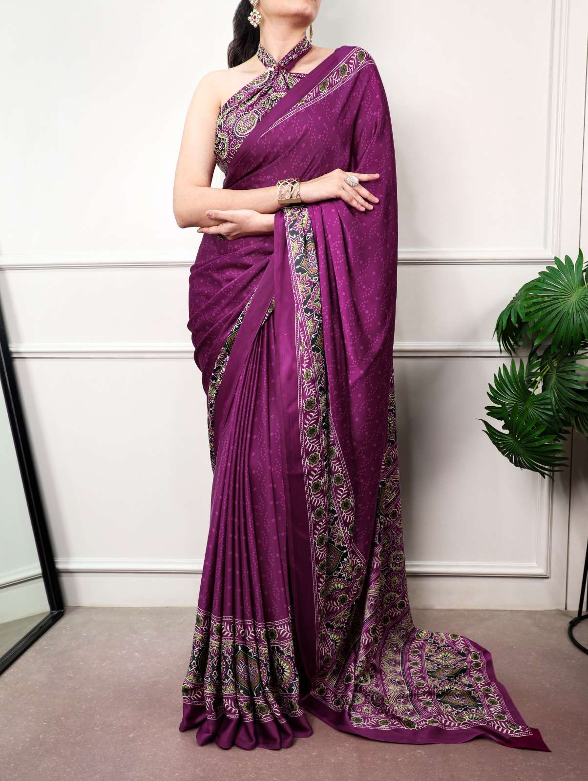 Celebrate every festive moment wrapped in Satin Silk beautiful prints and timeless desi elegance saree supplier in surat 7039
