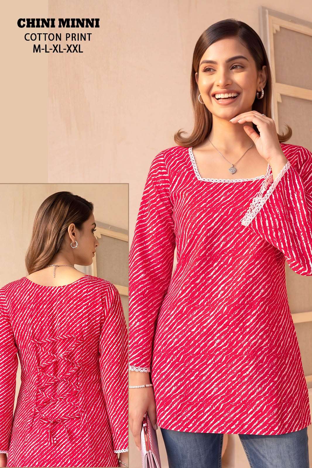 CHINI MINNI TOP COTTON PRINT FABRIC BACK KNOT WESTERN INDIA MARKET