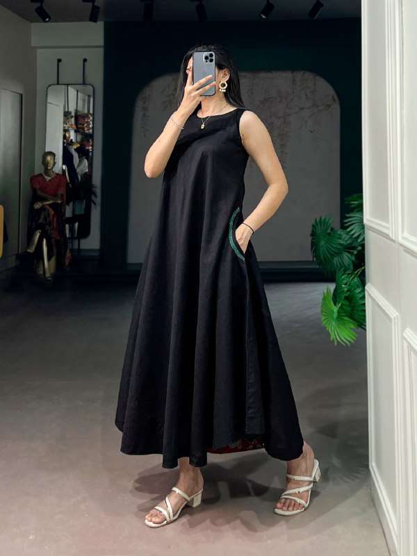 CLASSIC BLACK BEAUTY FROCK WITH POCKET DAILY WEAR ETHNIC COLLECTION NNK4519