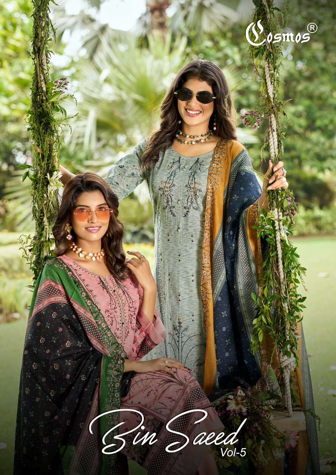 COSMOS BIN SAEED VOL 5 LAWN COTTON WITH HEAVY WORK SALWAR SUIT REGULAR WHOLESALER
