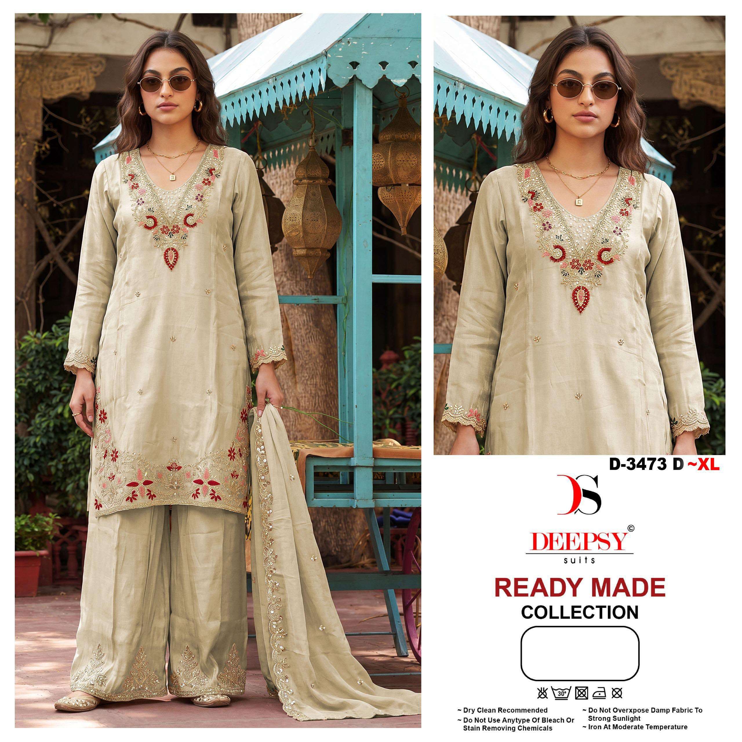 DEEPSY SUITS 3473 READYMADE TISSUE SILK BEATS WORK PALAZZO 3...