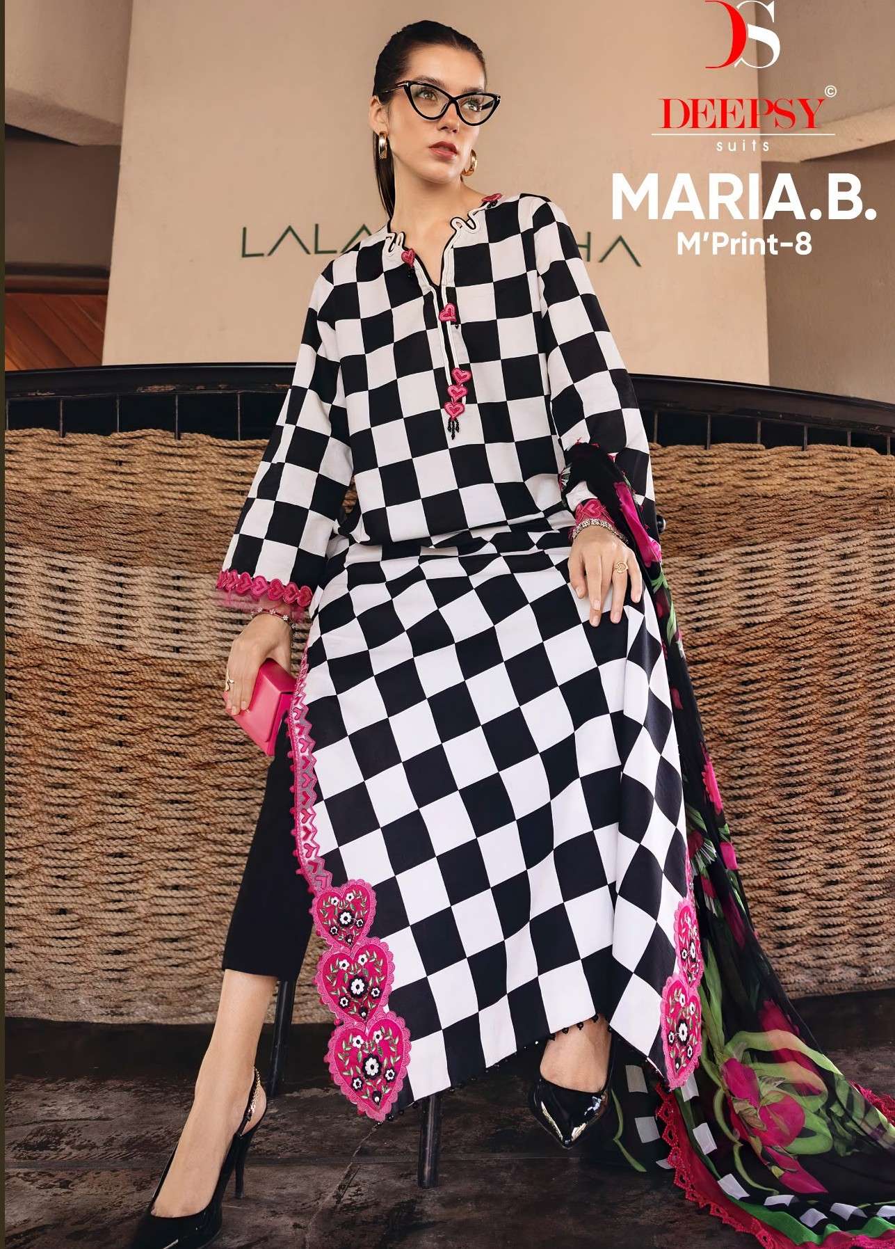 DEEPSY SUITS MARIA B MPRINT VOL 8 COTTON HEAVY WORK PAKISTANI MODAL SUIT SUPPLIER 