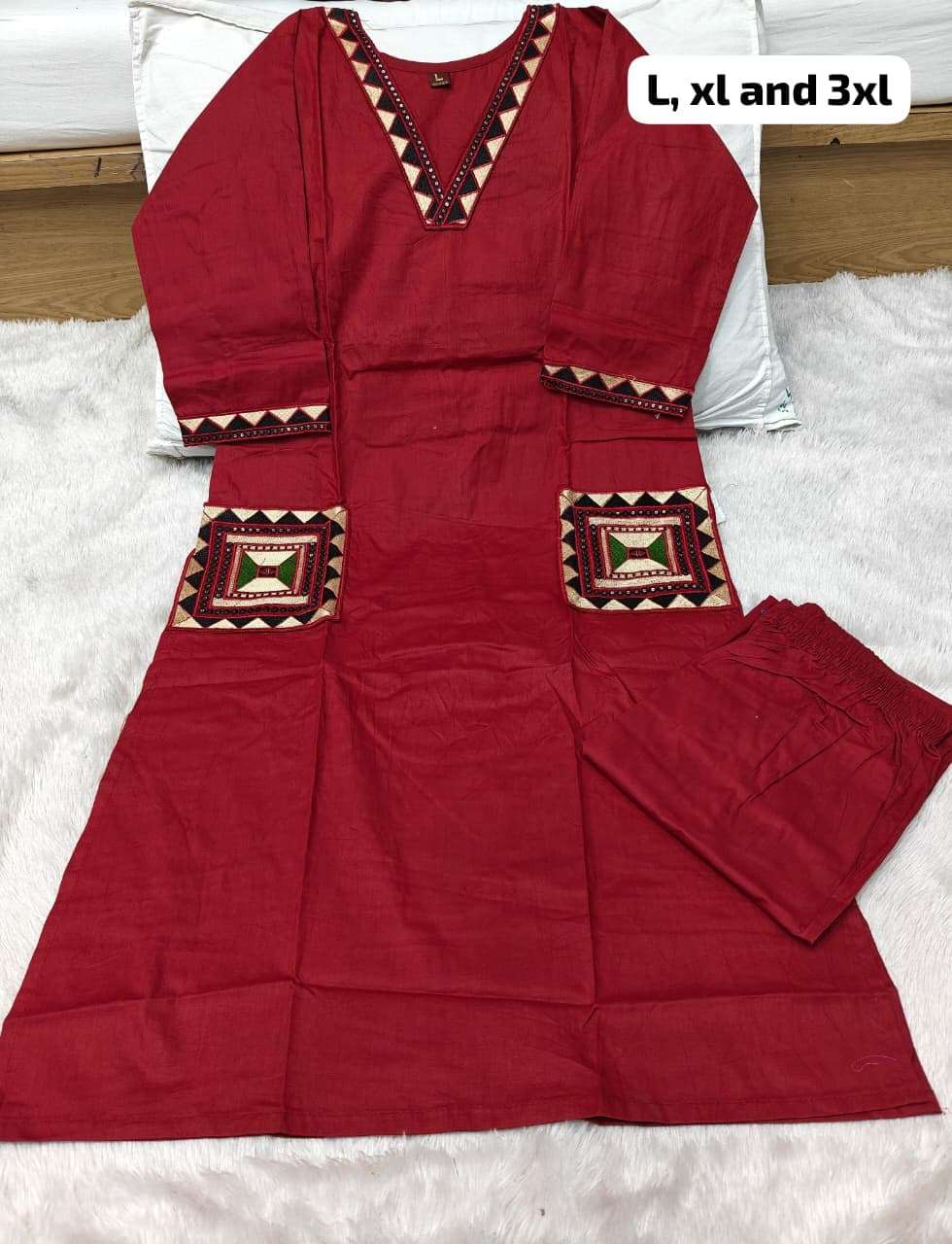 DHABU COTTON KURTI PANT SET FOR WOMEN DAILY WEAR SIMPLE RETAILER BUY