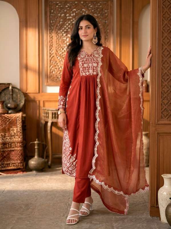 DIWALI SPECIAL MASKA COTTON BEAUTIFUL LOOK READYMADE SUITS B...