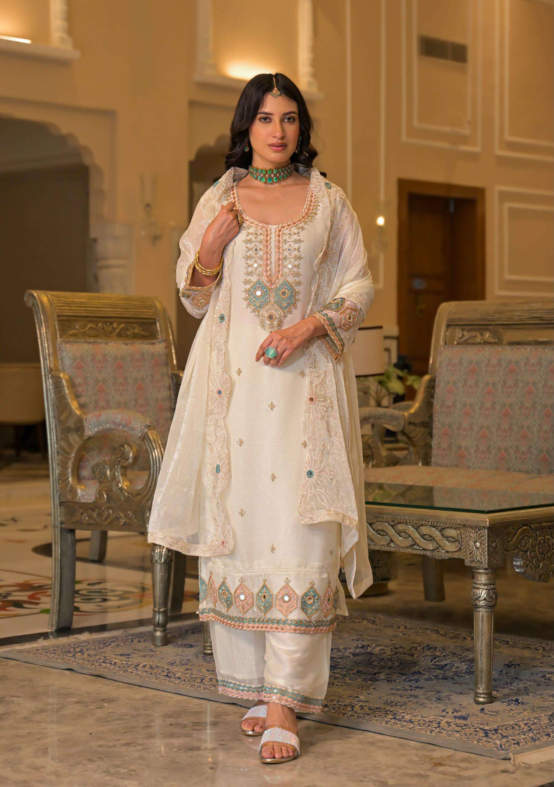DN 50135 CRUSH SATIN WITH BEATS WORK SALWAR SUIT MARRIGE WEAR RESELLER ONLINE