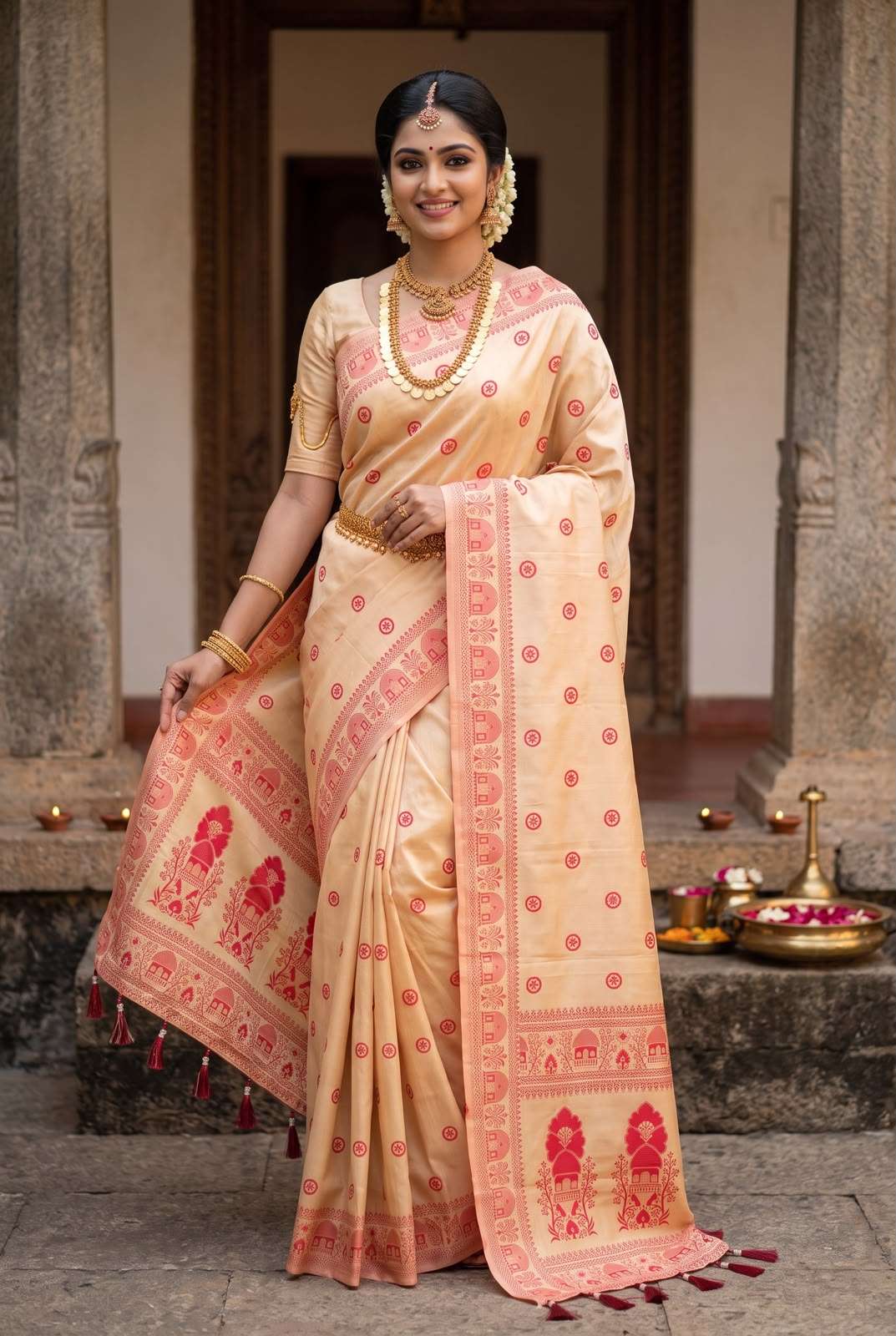  Durga pooja special Soft And Pure banarasi silk fabric saree wholesale in surat