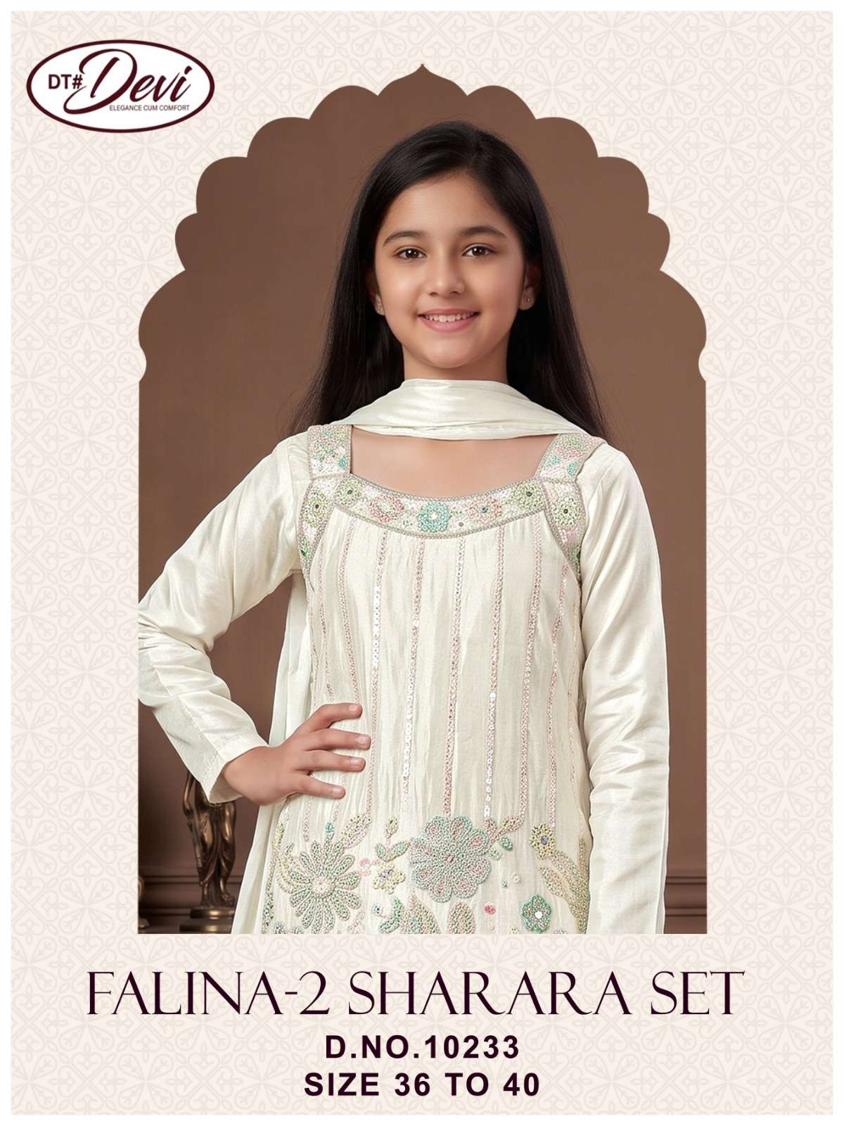 FALINA VOL 2 SHARARA SET 10233 KIDS SILK DESIGNER SHARARA SUIT DIWALI PARTY SUPPLIER