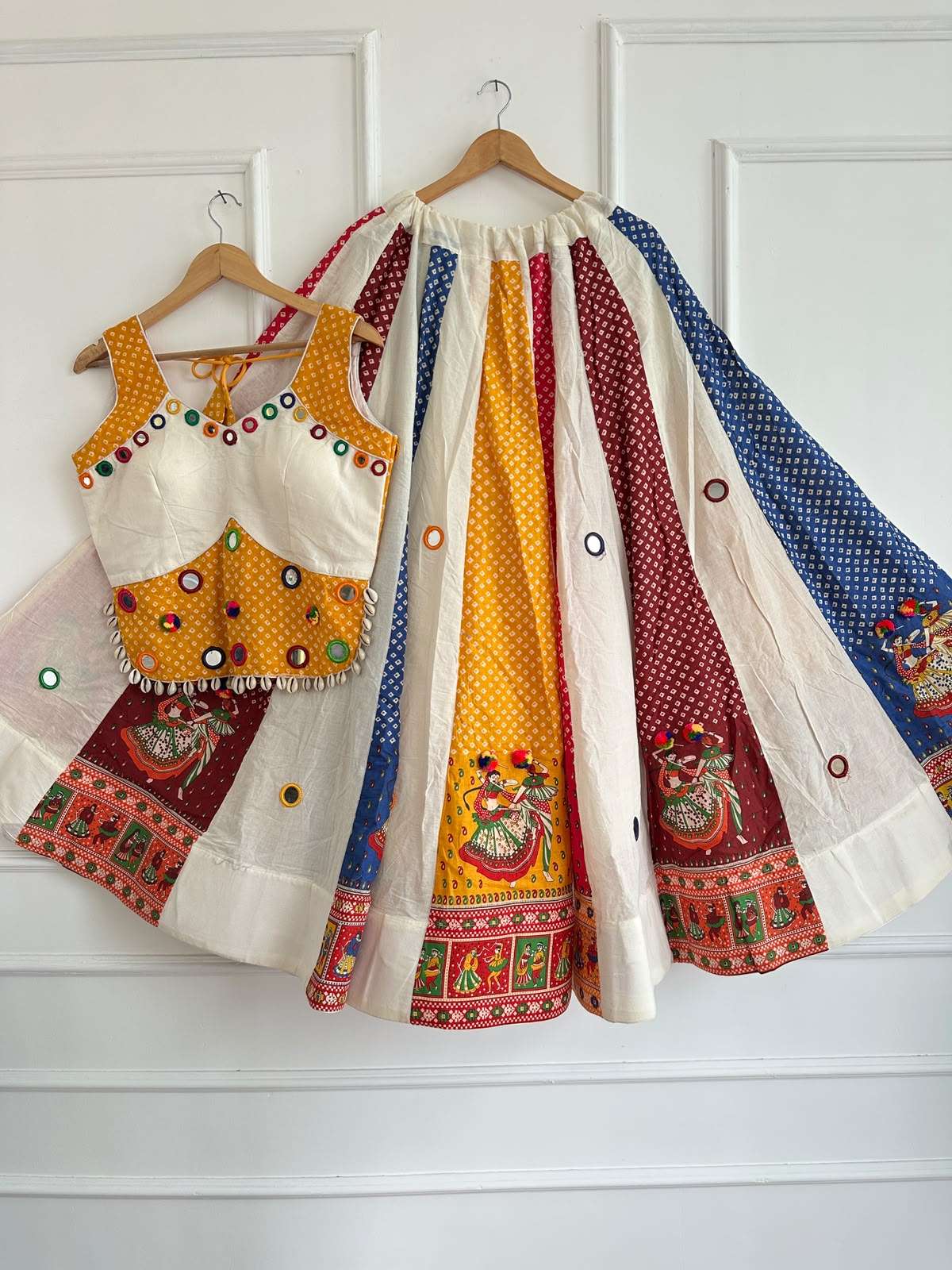  garba night celebration special wear Pure ajrakh cotton fabric chaniya choli reseller in surat Chaniyacholi  