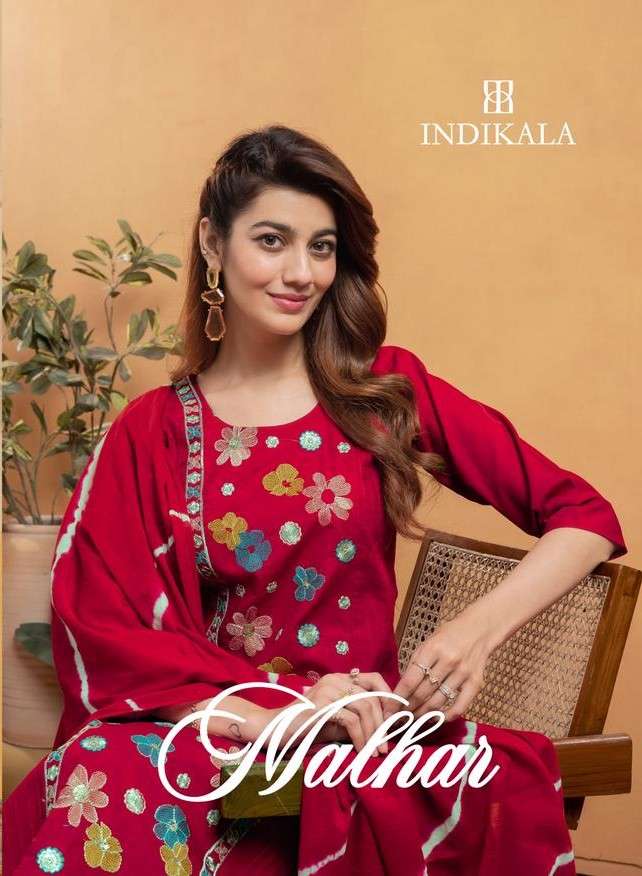 INDIKALA MALHAR CLOTHING MARKET DESIGNER SALWAR SUIT 3 PIECE CATALOGUE WHOLESALE