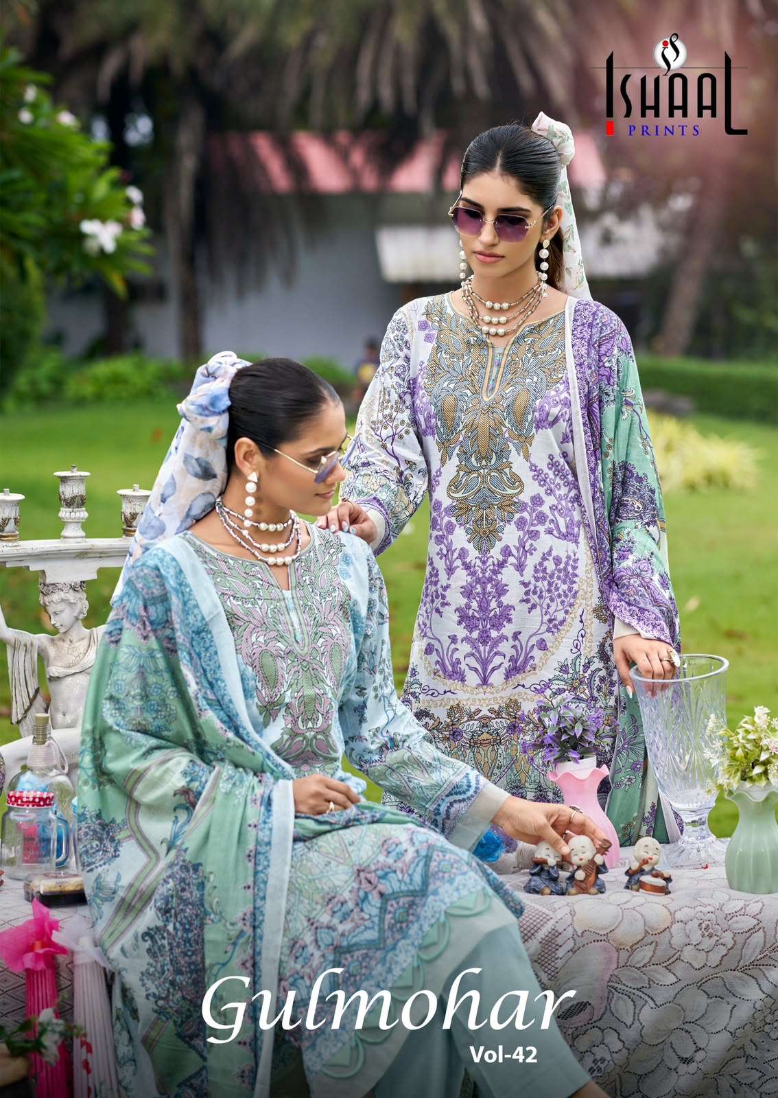 ISHAAL PRINTS GULMOHAR VOL 42 LAWN COTTON SALWAR SUIT WITH COTTON DUPATTA SET EXPORT