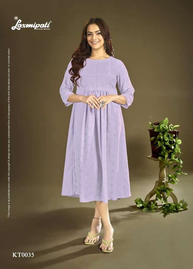 JANKI KURTI & FROCKS COTTON BASE SCHIFFLI WORKED KURTI FESTI...