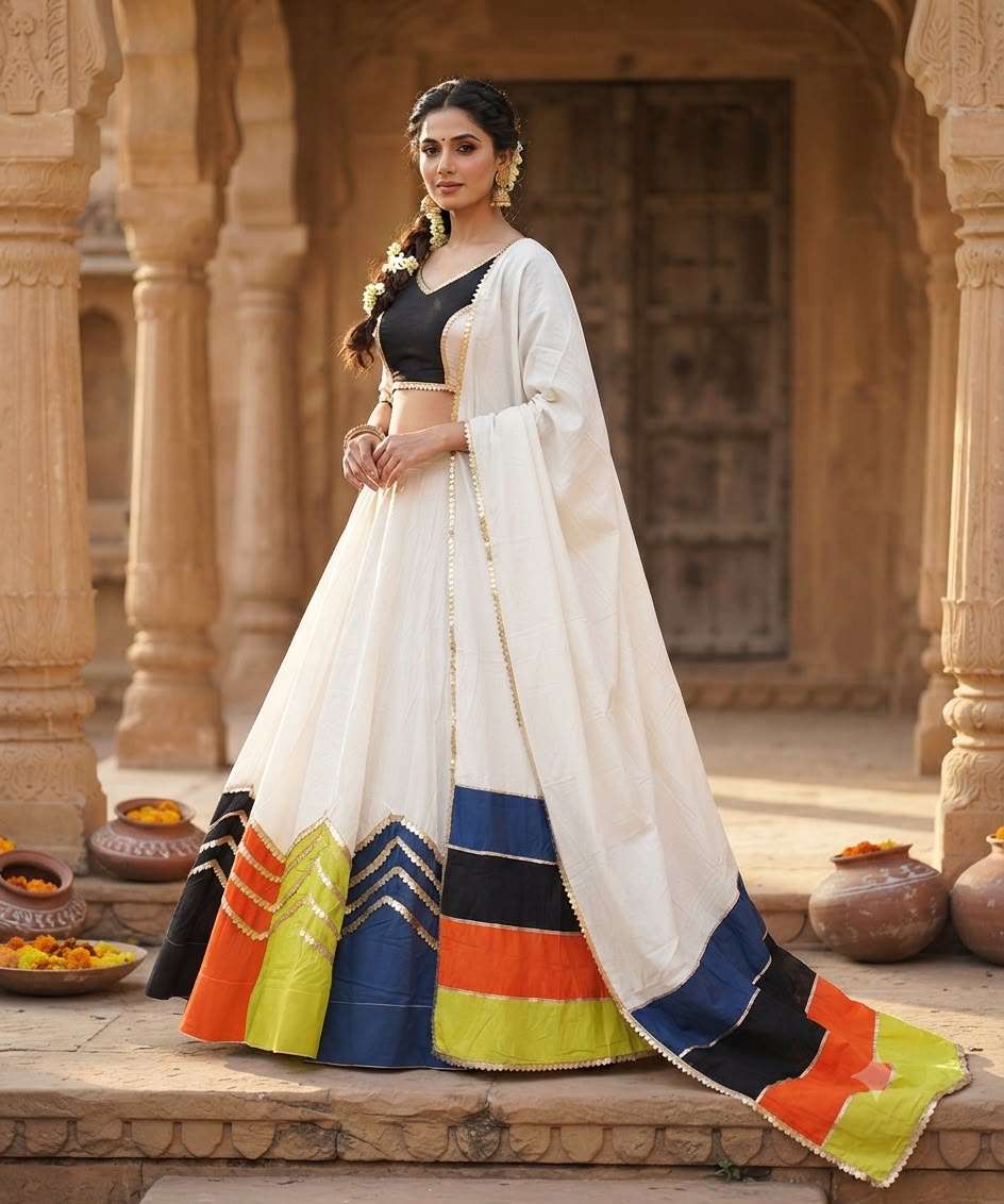 JULIE PREMIUM RAYON CHANIYA CHOLI MULTICOLOR NAVRATRI FOR GU...