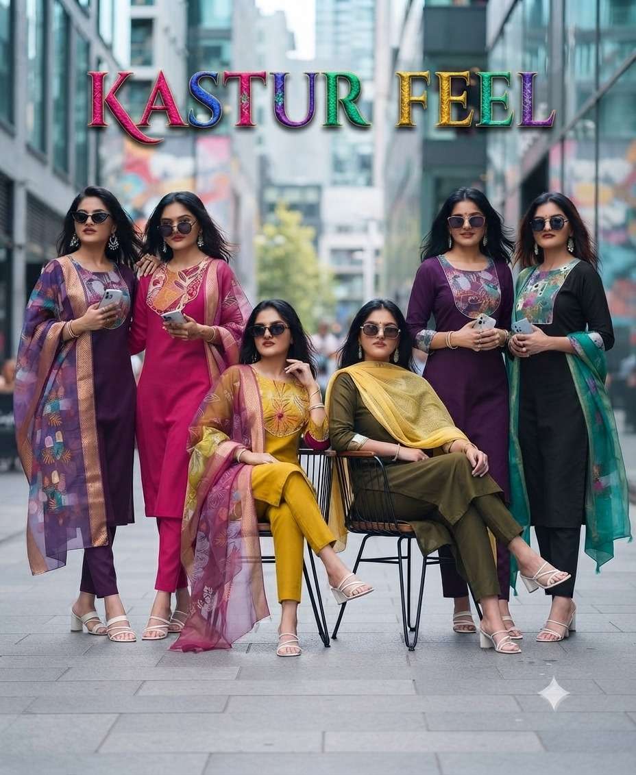 KASTUR FEEL BOUTIQUE SILK STRAIGHT SALWAR SUIT DESI LOOK REGULAR WHOLESALER